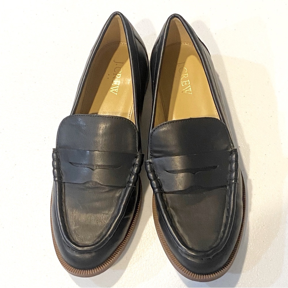 J. Crew Ryan Black Leather Loafers